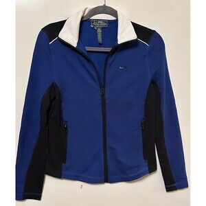 Ralph Lauren Active L-RL Jacket Womens  Petite Medium Blue & Black Track